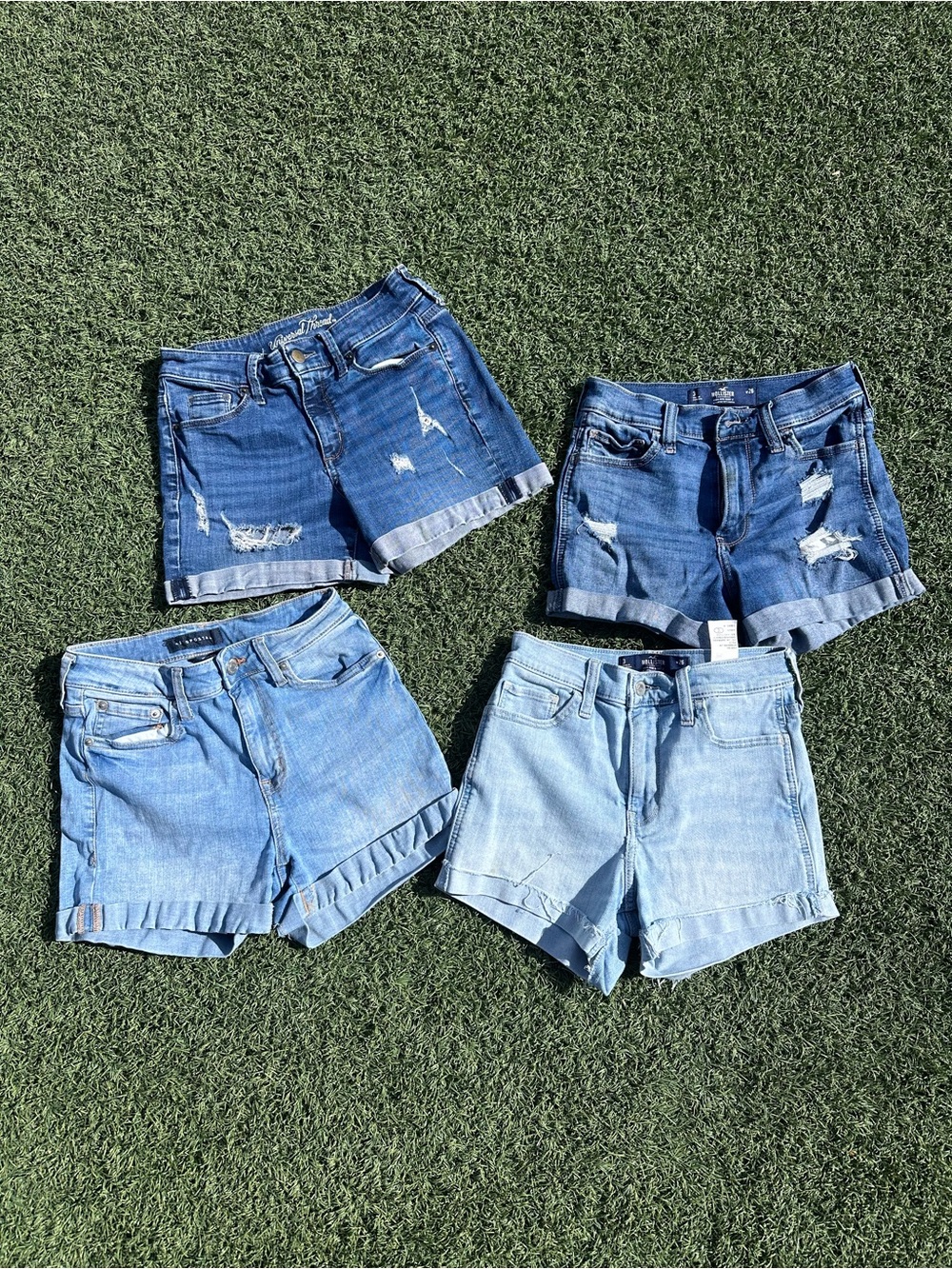 Hollister Women's Denim Shorts - Mixed Blue Washes